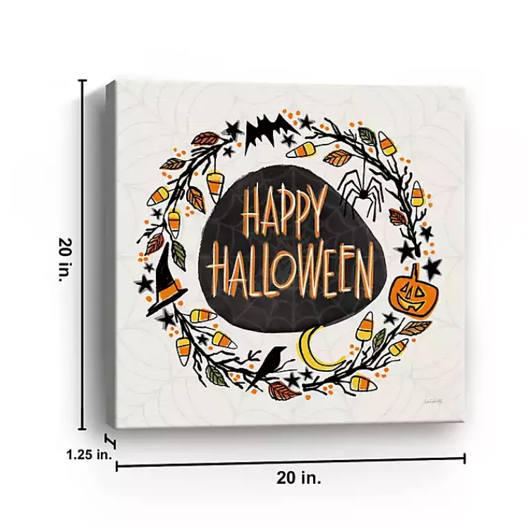 Halloween>Kirklands Home Happy Halloween Wreath Canvas Art Print