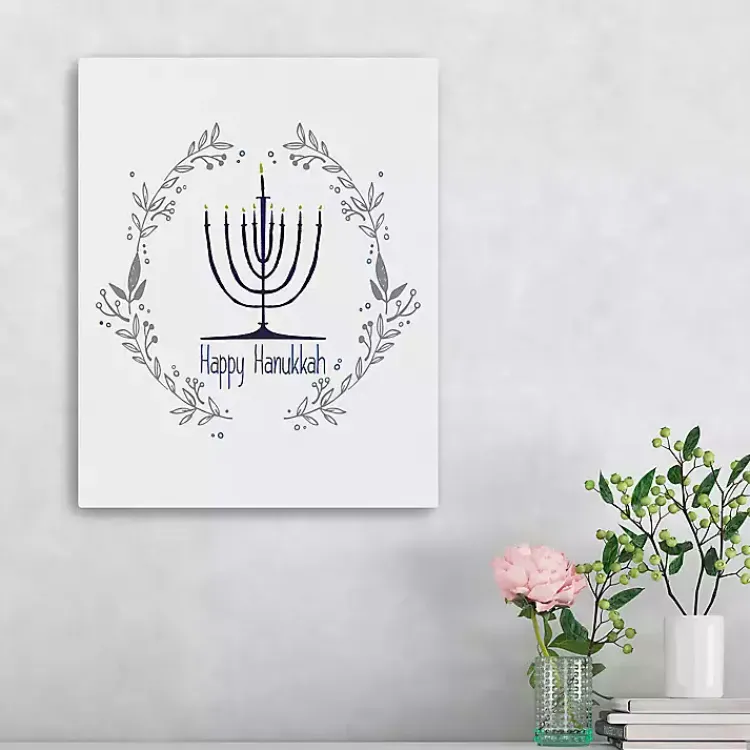 Hanukkah Decorations>Kirklands Home Happy Hanukkah Menorah Canvas Art Print