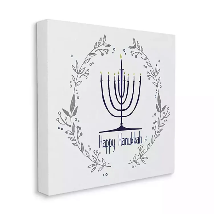 Hanukkah Decorations>Kirklands Home Happy Hanukkah Wreath Canvas Art Print