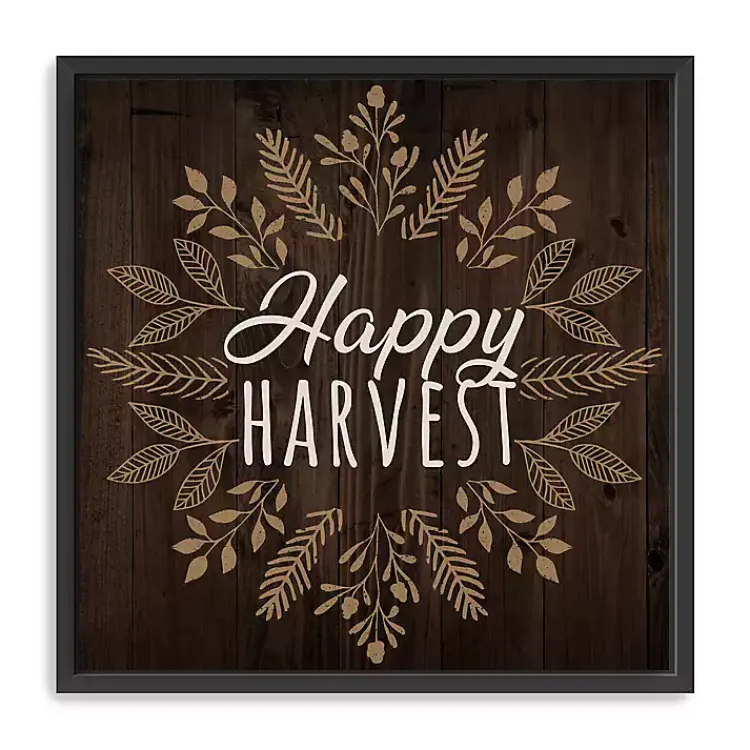 Fall>Kirklands Home Happy Harvest Floral Giclee Canvas Wall Plaque Brown