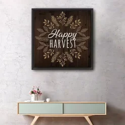 Fall>Kirklands Home Happy Harvest Floral Giclee Canvas Wall Plaque Brown