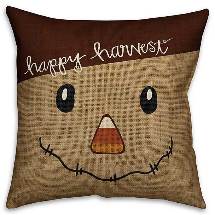 Fall>Kirklands Home Happy Harvest Scarecrow Double Sided Pillow