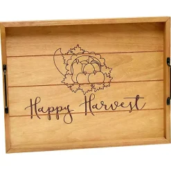 Fall>Kirklands Home Happy Harvest Wood Tray Tan