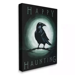 Halloween>Kirklands Home Happy Haunting Black Crow Canvas Art Print