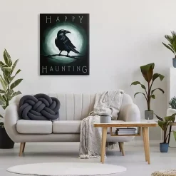 Halloween>Kirklands Home Happy Haunting Black Crow Canvas Art Print