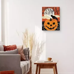 Halloween>Kirklands Home Happy Haunting Jack O Lantern Canvas Art Print Orange
