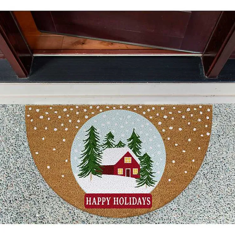 Outdoor Christmas Decorations>Kirklands Home Happy Holidays Half Circle Coir Doormat