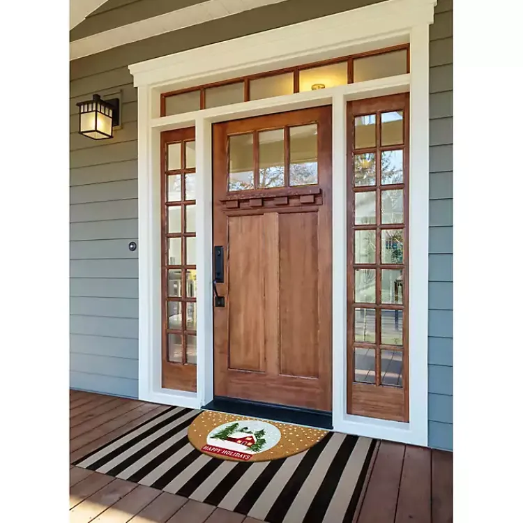 Outdoor Christmas Decorations>Kirklands Home Happy Holidays Half Circle Coir Doormat