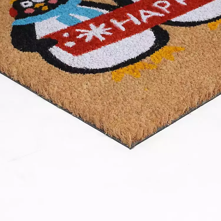 Outdoor Christmas Decorations>Kirklands Home Happy Holidays Penguins Doormat Multi