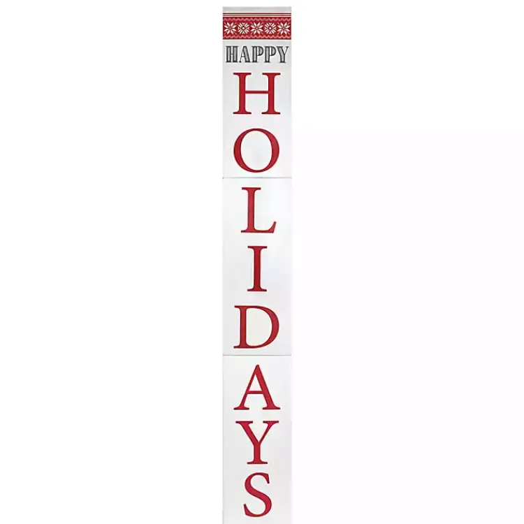 Outdoor Christmas Decorations>Kirklands Home Happy Holidays Snowflake Christmas Porch Board