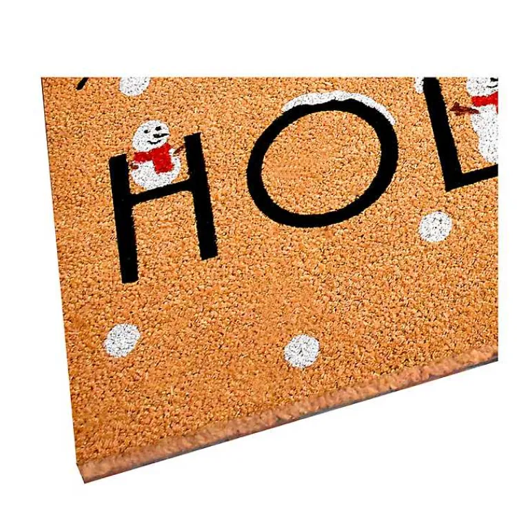 Outdoor Christmas Decorations>Kirklands Home Happy Holidays Snowmen Doormat Tan