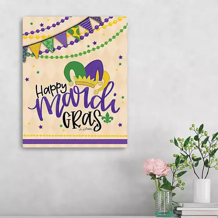 Mardi Gras Decorations>Kirklands Home Happy Mardi Gras Canvas Art Print