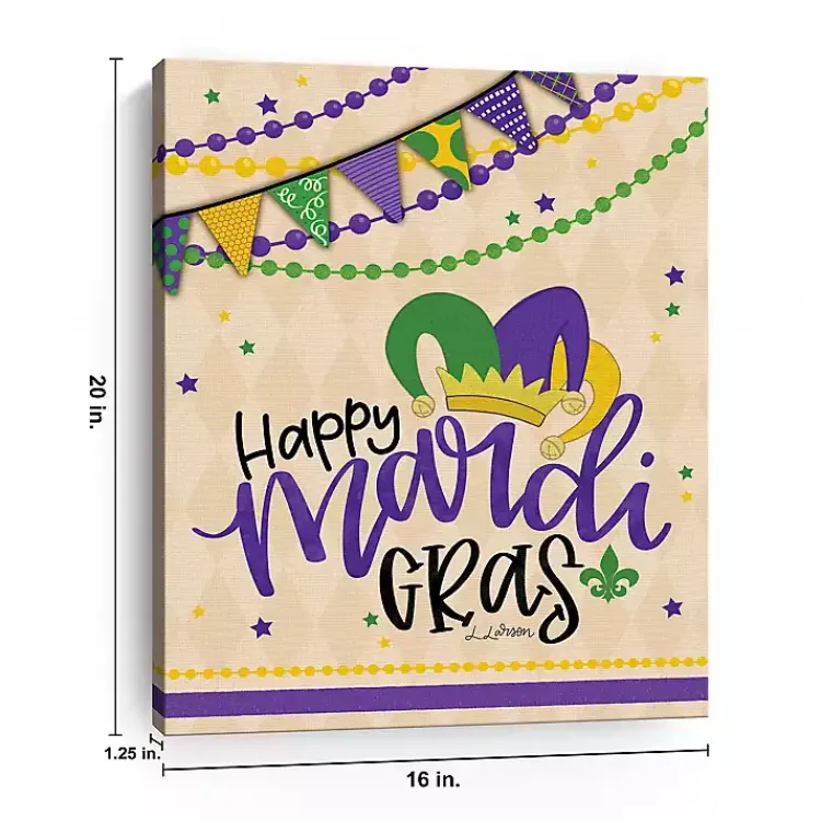 Mardi Gras Decorations>Kirklands Home Happy Mardi Gras Canvas Art Print