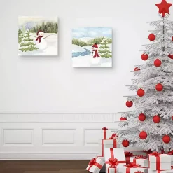 Christmas Art & Wall Decor>Kirklands Home Happy Snowman I & II Christmas Art Set Multi