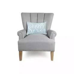 Easter Decorations>Kirklands Home Happy Spring Blue Striped Lumbar Pillow