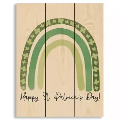 St Patricks Day Decorations>Kirklands Home Happy St. Patrick's Day Rainbow Wood Art Print
