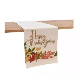 Fall>Kirklands Home Happy Thanksgiving Beaded Table Runner