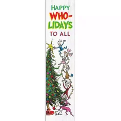 Outdoor Christmas Decorations>Kirklands Home Happy Who-lidays To All Grinch Porch Board White