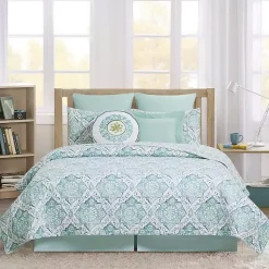 Kirklands Home Harlen Mosaic 3-pc. Full/Queen Quilt Set Blue New