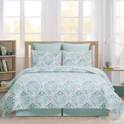 Kirklands Home Harlen Mosaic 3-pc. Full/Queen Quilt Set Blue New