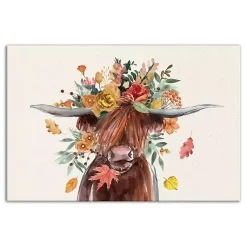 Fall>Kirklands Home Harvest Highland Cow Canvas Art Print