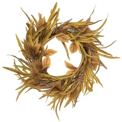 Fall>Kirklands Home Harvest Rustic Stalks Wreath Brown
