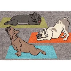 Kirklands Home Hatha Pups Outdoor Mat Multi Hot