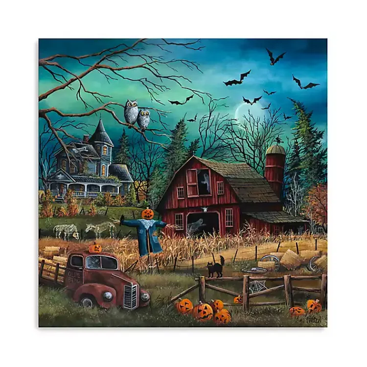 Halloween>Kirklands Home Haunted Farm Canvas Art Print, 30x30