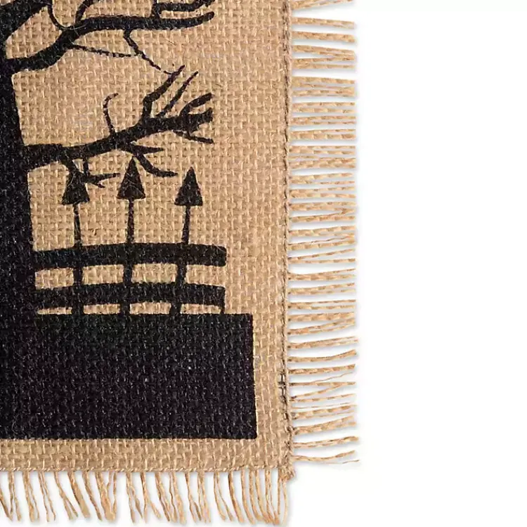 Halloween>Kirklands Home Haunted House Burlap Table Runner