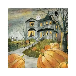Halloween>Kirklands Home Haunted House Halloween Wall Plaque