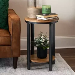 Kirklands Home Hayden Wood and Gunmetal Accent Table Hot