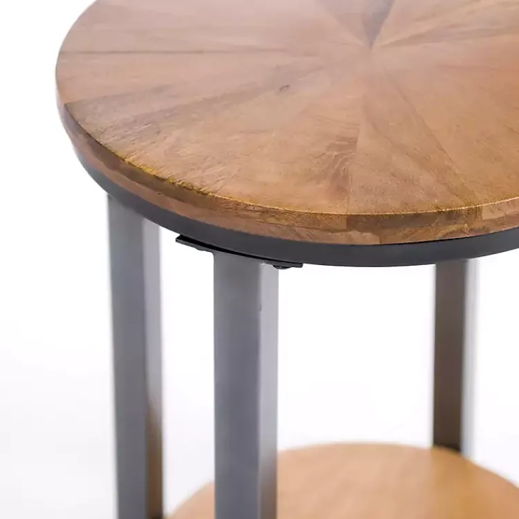Kirklands Home Hayden Wood and Gunmetal Accent Table Hot