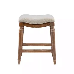 Kirklands Home Hazelnut Upholstered Curved Seat Counter Stool Gray Online