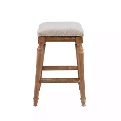 Kirklands Home Hazelnut Upholstered Curved Seat Counter Stool Gray Online