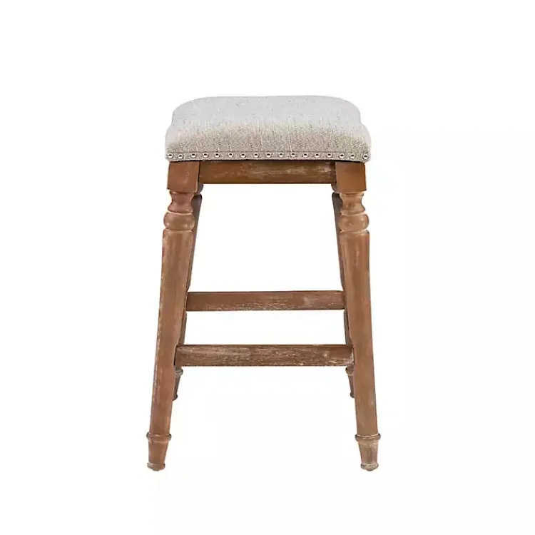 Kirklands Home Hazelnut Upholstered Curved Seat Counter Stool Gray Online