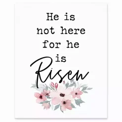 Easter Decorations>Kirklands Home He is Risen Floral Easel Back Canvas
