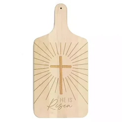 Easter Decorations>Kirklands Home He is Risen Maple Cutting Board Tan