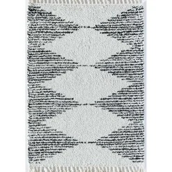 Kirklands Home Heath Black and White Moon Area Rug, 8x10
