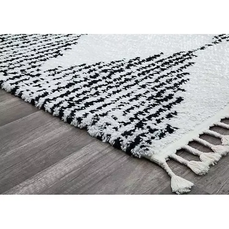 Kirklands Home Heath Black and White Moon Area Rug, 8x10