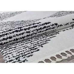 Kirklands Home Heath Black and White Moon Area Rug, 8x10