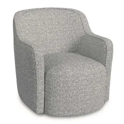 Kirklands Home Heather Boucle Swivel Barrel Accent Chair Gray Clearance