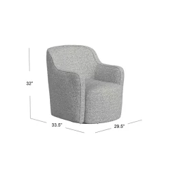 Kirklands Home Heather Boucle Swivel Barrel Accent Chair Gray Clearance