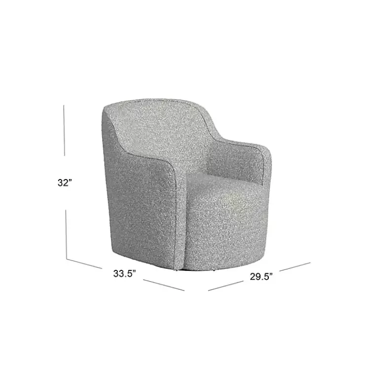 Kirklands Home Heather Boucle Swivel Barrel Accent Chair Gray Clearance