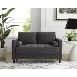Kirklands Home Heather Chelsea Modern Loveseat Gray Hot