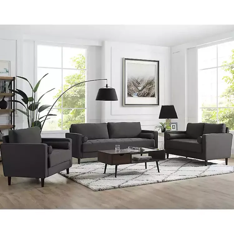 Kirklands Home Heather Chelsea Modern Sofa Gray Clearance