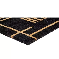 Kirklands Home Hello Linear Doormat Black Clearance