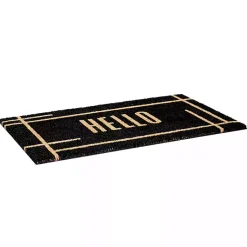 Kirklands Home Hello Linear Doormat Black Clearance