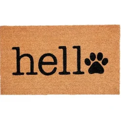 Kirklands Home Hello Black Paw Print Doormat Hot