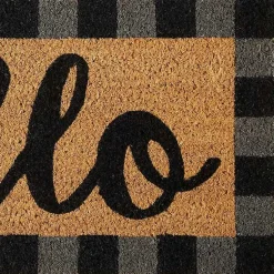 Kirklands Home Hello Buffalo Check Doormat Discount