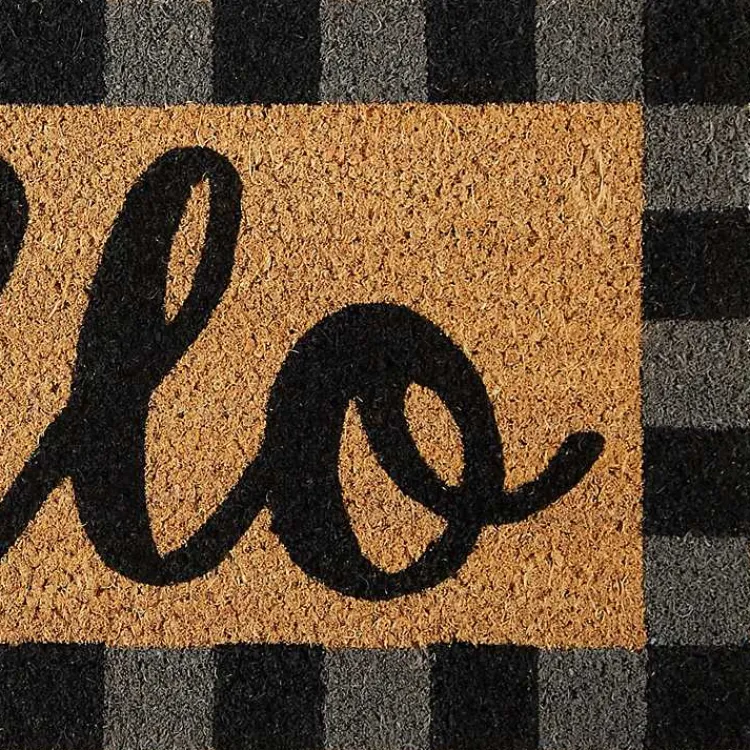Kirklands Home Hello Buffalo Check Doormat Discount